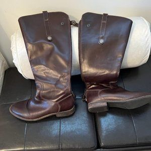 Brown Leather Boots Women's 7/5 (7 1/2) Calf Height Boots